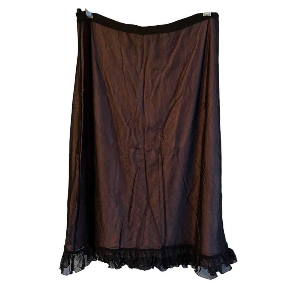 Ronen Chen Mesh Skirt Black with Pink Underlay